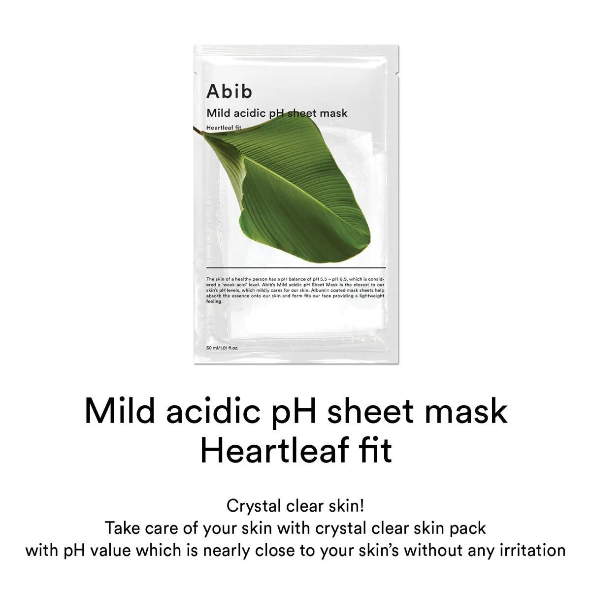 Abib Mild Acidic pH Sheet Mask Heartleaf Fit (Single Sheet)