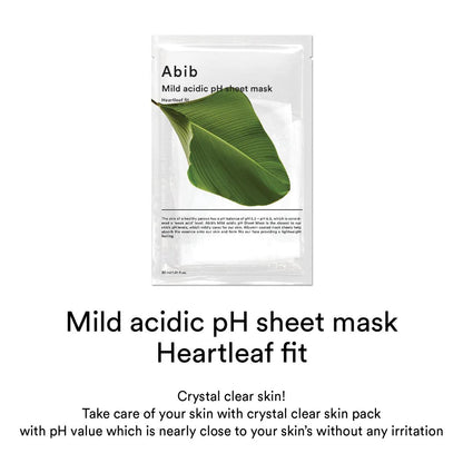 Abib Mild Acidic pH Sheet Mask Heartleaf Fit (Single Sheet)