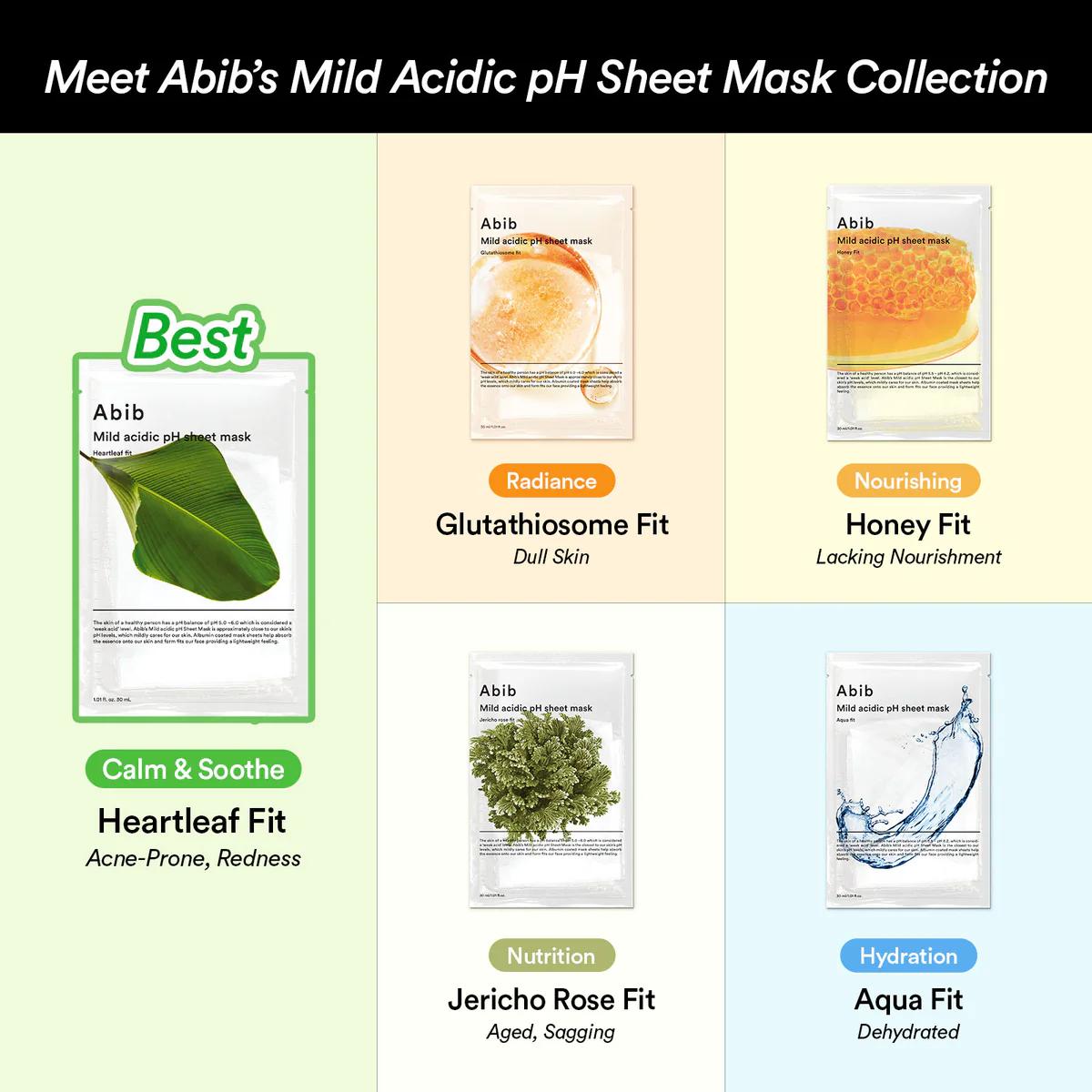 Abib Mild Acidic pH Sheet Mask Aqua Fit (Single Sheet)