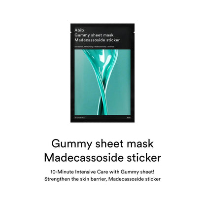Abib Gummy Sheet Mask Madecassoside Sticker (Single Sheet)