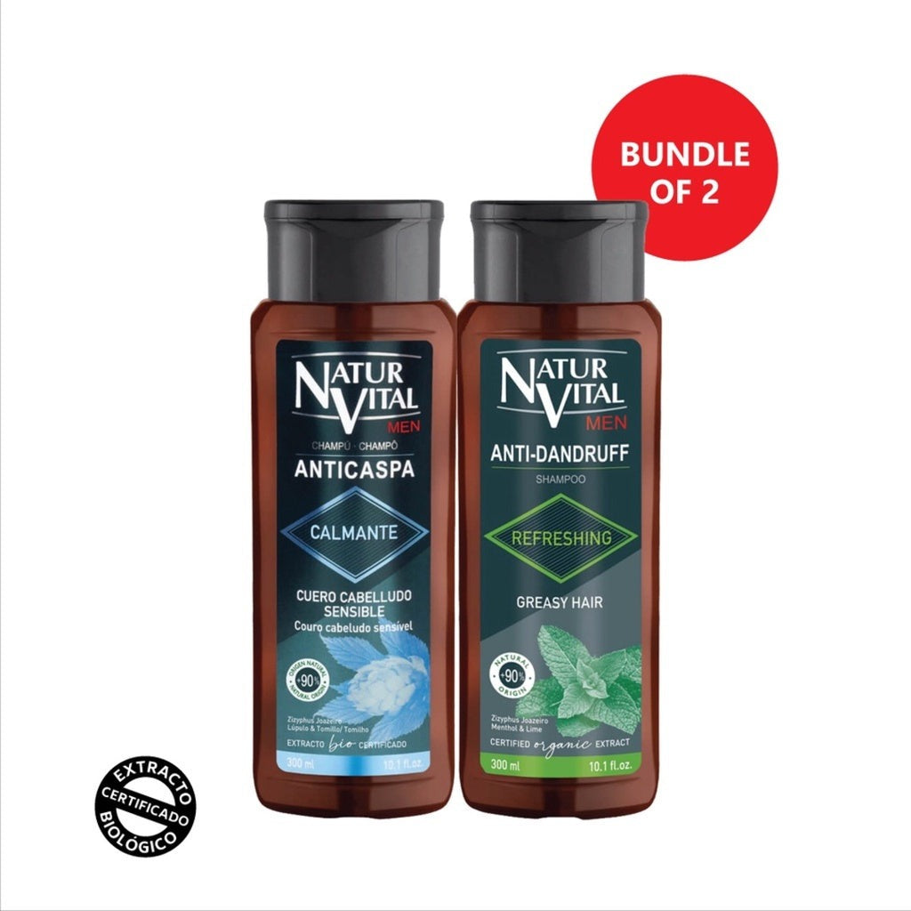 [BUNDLE OF 2] NaturVital Anti Dandruff Shampoo Normal / Greasy / Hair Loss ( 2 x 300ml)