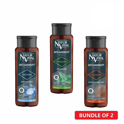 [BUNDLE OF 2] NaturVital Anti Dandruff Shampoo Normal / Greasy / Hair Loss ( 2 x 300ml)