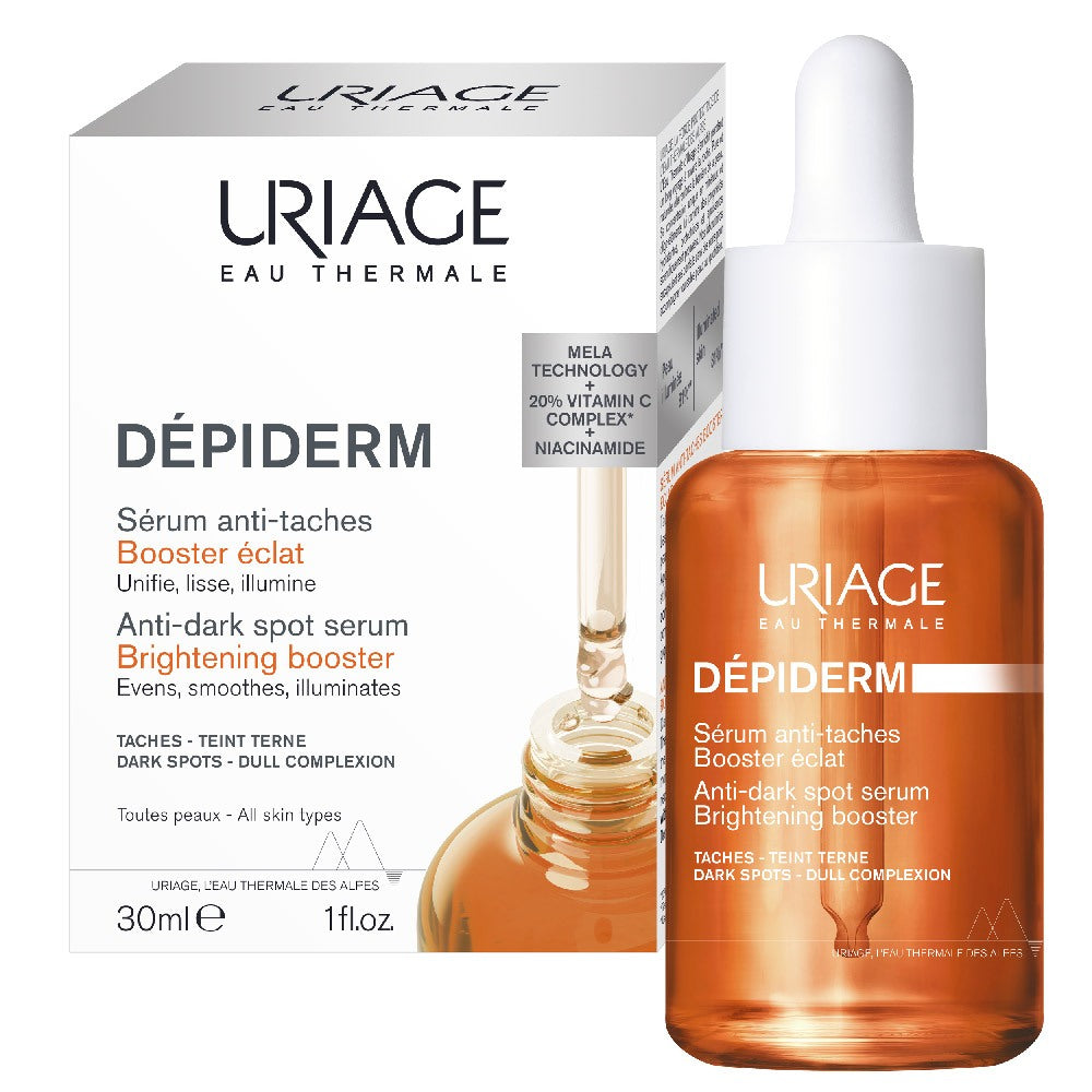 Uriage Depiderm Anti-dark Spot Brightening Booster Serum 30ml for Dark Spots, Dull Complexion