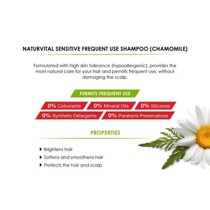 NaturVital Sensitive Frequent Use Shampoo - Chamomile (300ml)